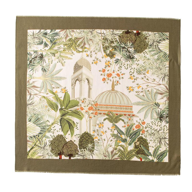 Wool Silk Scarf High end Women's New Small Square Scarf Neck Scarf