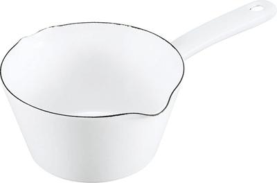 Fuji Enamel Milk Pan NEIGE with Guide Scale 14cm Paint Finish White Stain-resistant 0.7L N-14M