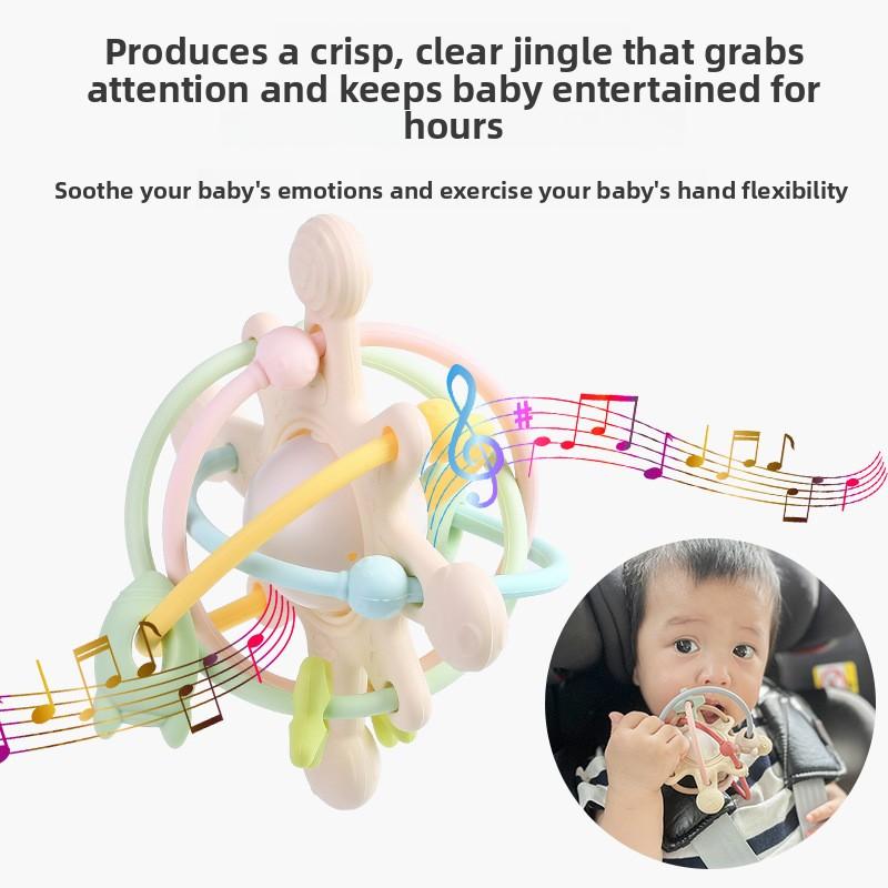Baby Manhattan Clutch Ball Soft Glue Rattle Bed Bell Grinding Tooth Glue Soothing Bite Music 0-3 Years Old Baby Toy