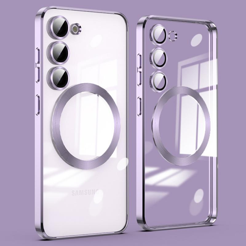 

For Samsung Galaxy S23 Magnetic Clear Case TPU Phone Back Cover Compatible with MagSafe Lavender Purple