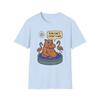 Unisex Softstyle T-Shirt – Sunbaked Hippo and Flamingos Funny , Pool Vibes