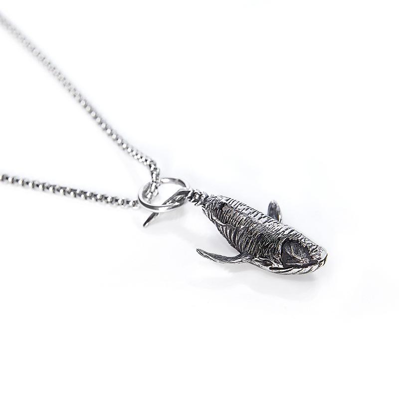 Vintage Blue Whale Pendant Necklace Men Women Hip Hop Rock Popular Necklace Whale Animal Couple Zircon Gift