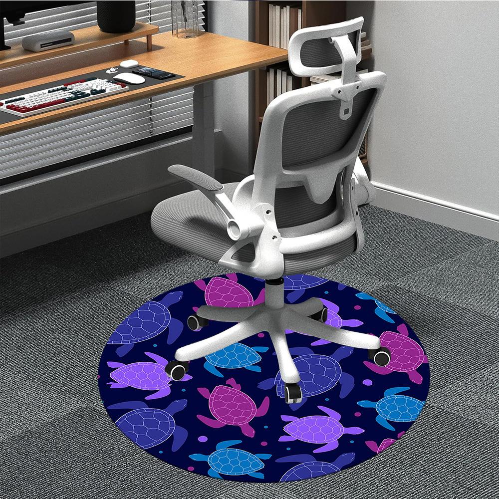 1pc Turtle Pattern Carpet, Round Non Slip Durable Large Size Office Carpet, Suitable for Office 80cm