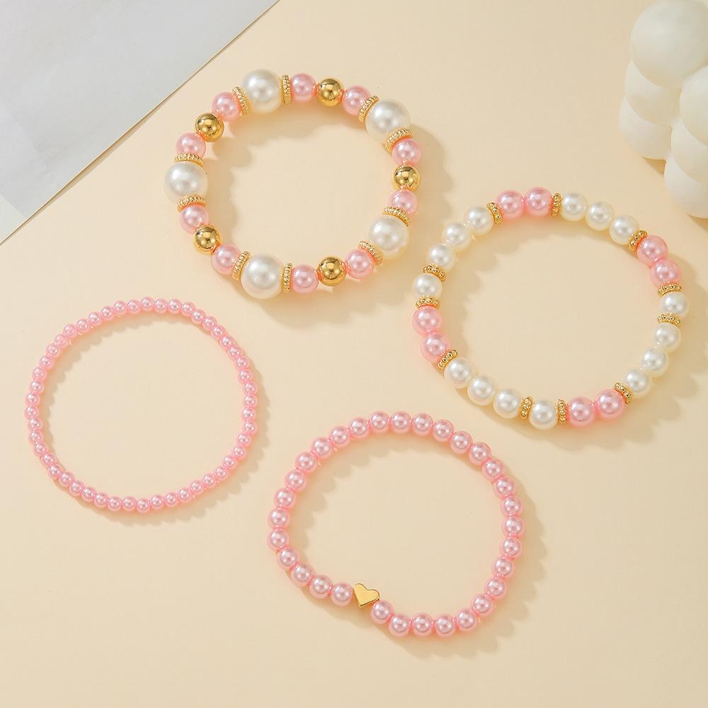 Xiaoxiangfeng Imitation Pearl Bracelet, High-end Sense, Exquisite Handmade Beaded Love Accessories, Fashionable Multi-layer Stacked Bracelet.