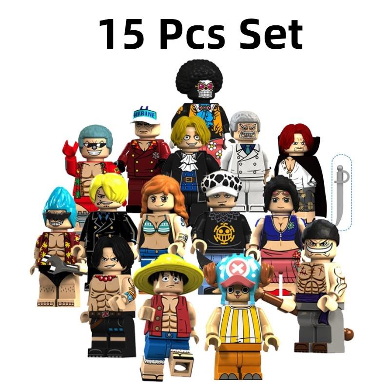 Set aus 15 One Piece Piraten-Bausteinen Chopper Luffy Zoro Robin Franky und mehr!