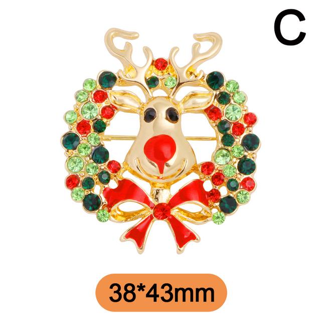 

Merry Christmas Pin Brooch Voguish Fashionable Santa Claus Wreath Christmas Tree Enamel Metalized Badges Pins Clothes AccessoriesFashion Jewelry