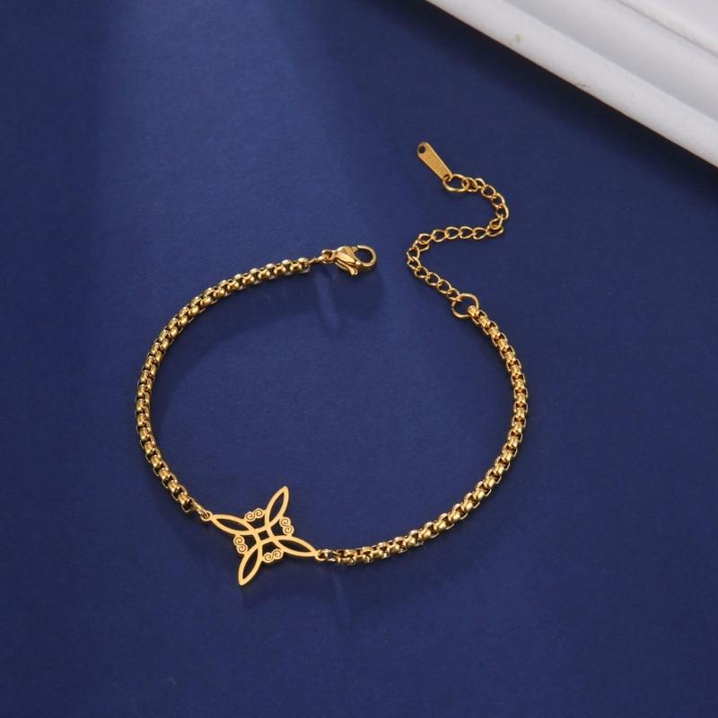 Witches Knot Bracelet For Women Stainless Steel Material Knot Wiccan Symbol Bracelet Adjustable Bracelet Jewelry Gifts