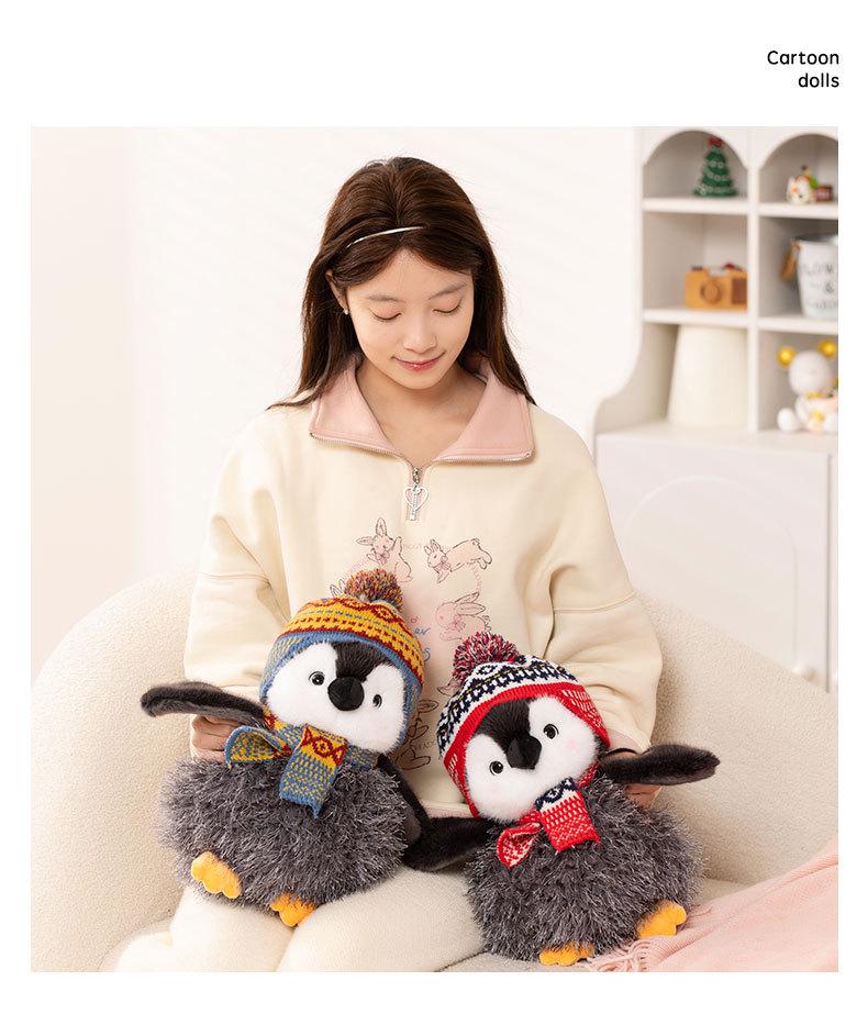 Winter Cute Hooded Penguin Plush Scarf Toy for Girls - Perfect Birthday Gift