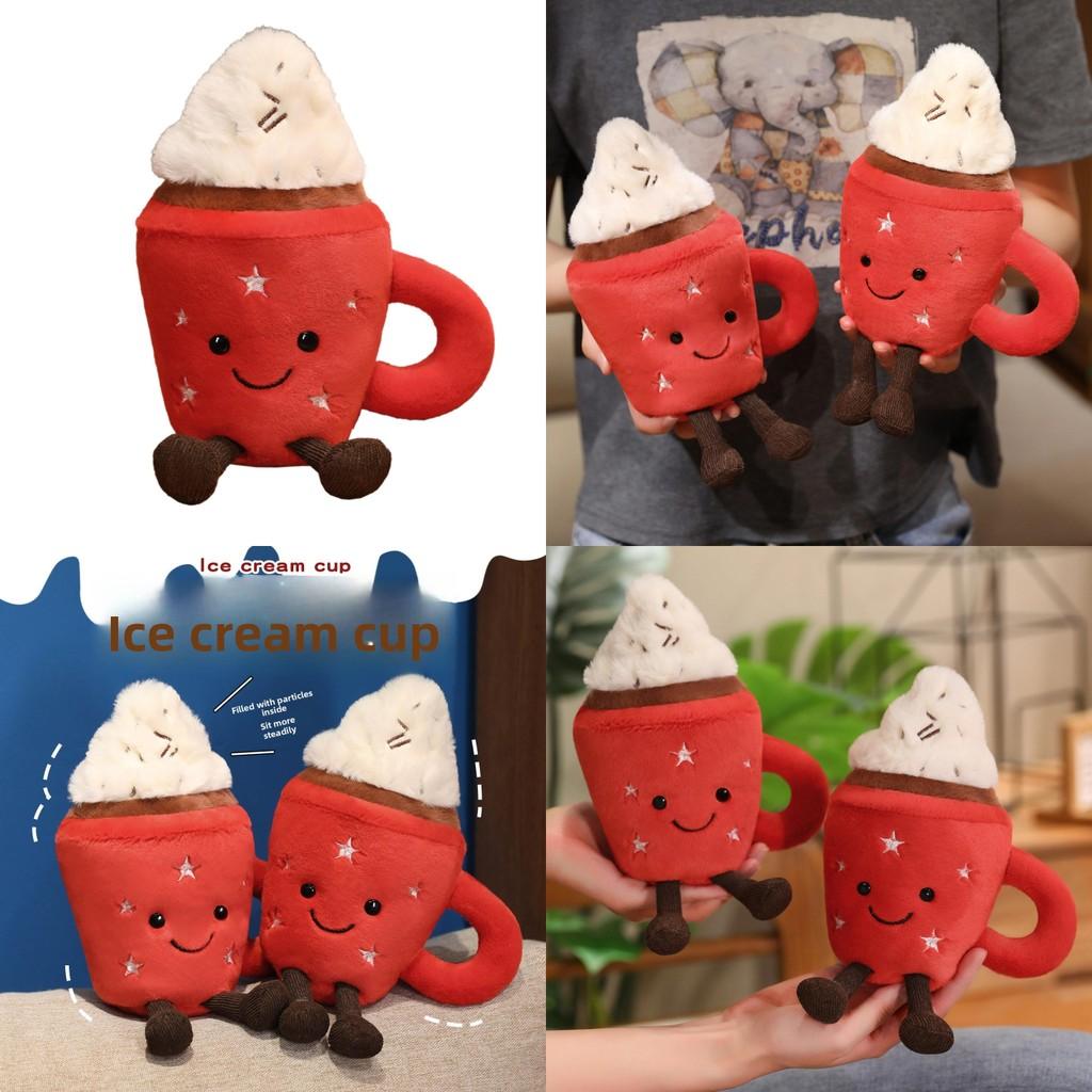 Eisbecher Plüschtier mit Kurzflorstoff für Kindergeschenk und Kinderzimmerdekoration