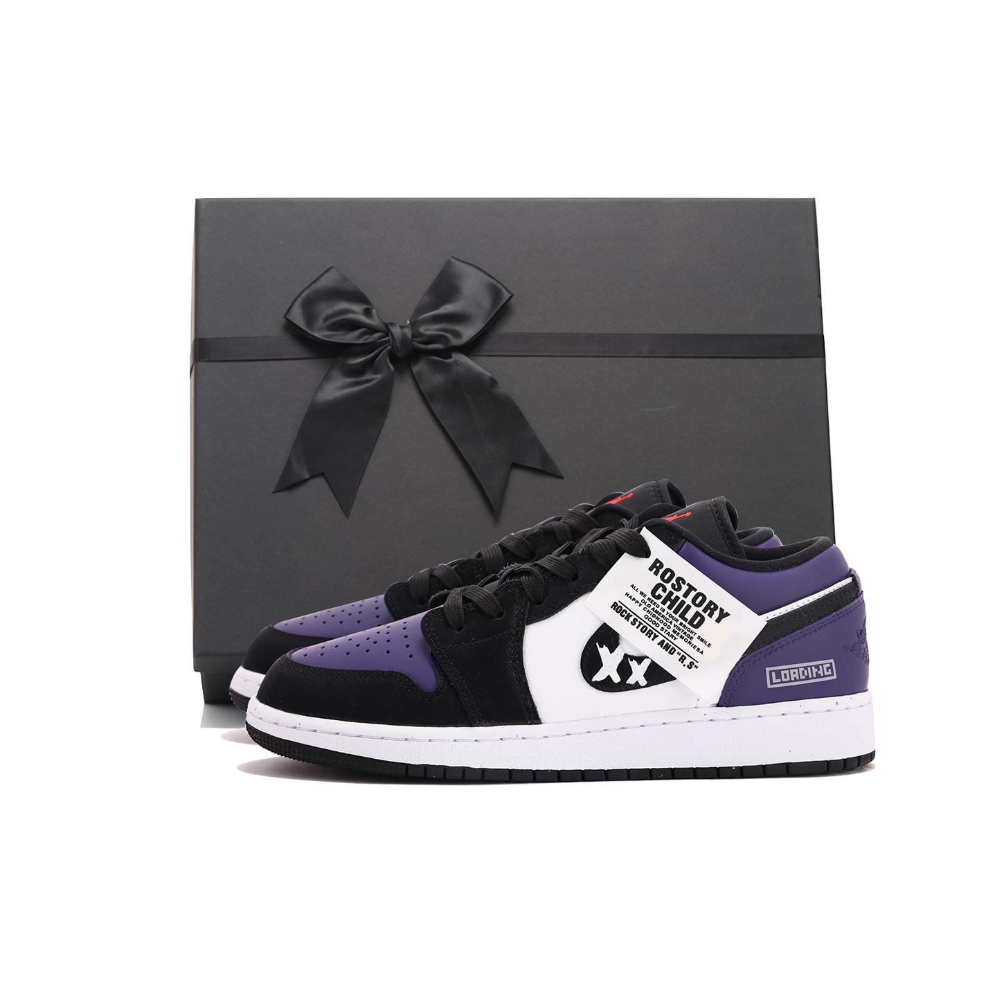 

Jordan Air Jordan 1 Abrasion Resistant Coverage Low top Vintage Basketball Shoes Men s Black Purple HF3148-106(Team59-SBOX)