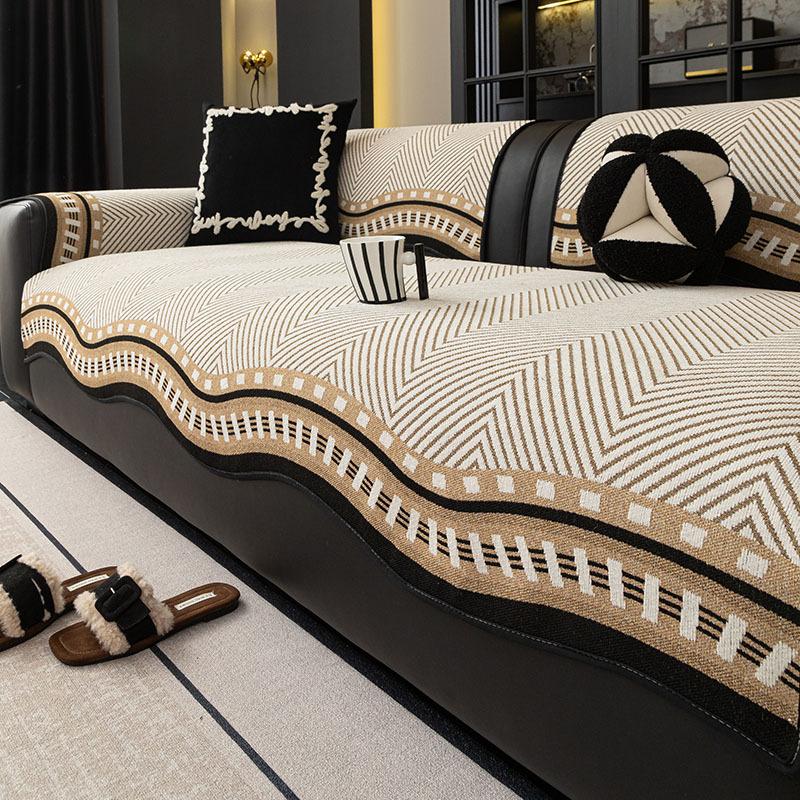 Premium Sofakissen Universal für alle Jahreszeiten Neu Gerade Reihe Sonderform Einteilig Fixiert Rutschfest Leder Sofaüberwurf