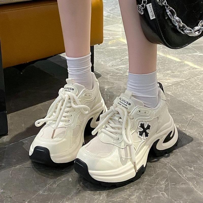 Fashion New Style Women's Luxury Thick Sole Designer Sneakers Casual Ladies Mesh Breathable Tennis Shoes High Quality Vulcanized Shoes
