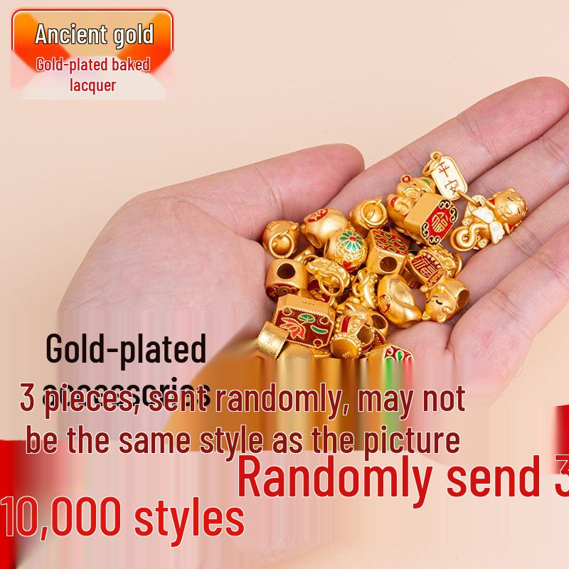 Vergoldetes antikes Schmuckset: Halskette, Armbänder & Perlenanhänger - Nicht verblassendes DIY-Zubehör