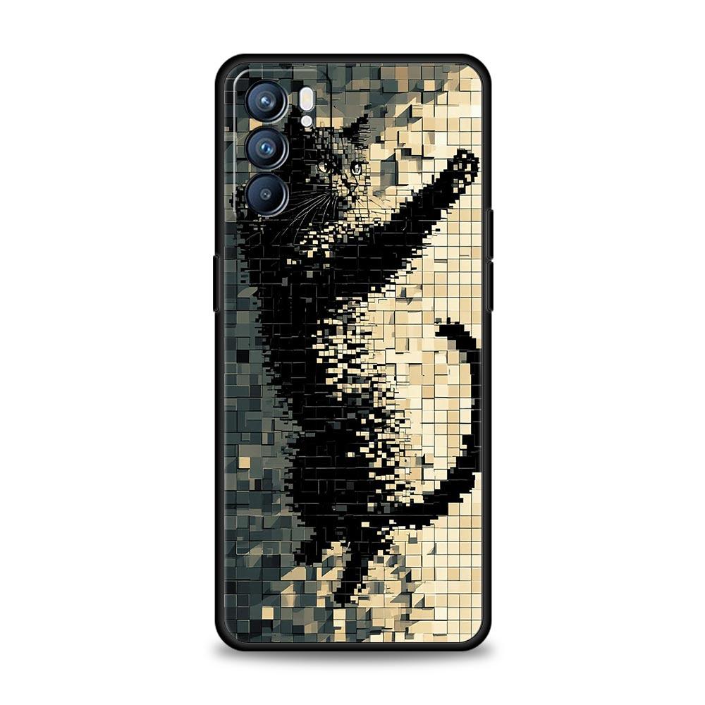 Custodia per Telefono Gatto Carino Per Oppo A17 A31 A54 A57 A78 A79 A98 Find X5 X6 Reno 6 7 8 10 11 12 13 F Pro 5G Copertura Morbida in TPU Fundas Capas