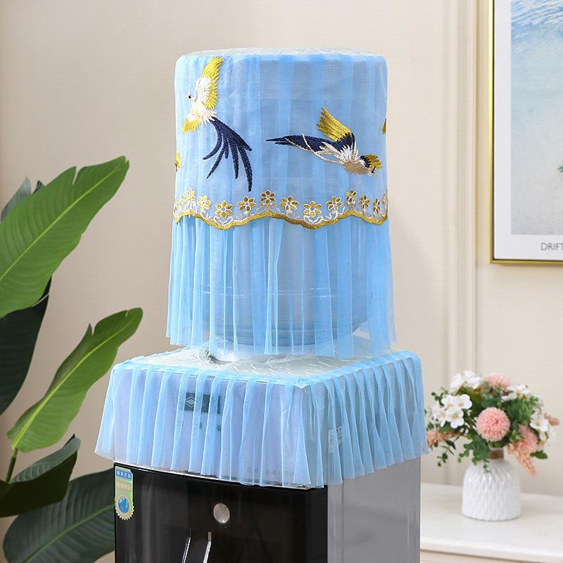 2 Stück/Set Wasserspender Abdeckung Wiederverwendbare Fass Staubschutz Staubdicht Spitze Bestickt Universal Bedruckte Eimerhülle Oberteil