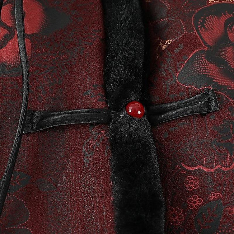 Winter Women's Thickened Coat Fur Integrated Top Old Lady Clothes Velvet