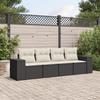 VidaXL Garden Lounge Set with Cushions 4 Pcs, Patio Sofas, Patio Furniture Set, Outdoor Furniture, Black 3222275