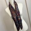 Used Scarf, silk scarf, 100% silk, large scarf, stole, shawl, all-over pattern, brown