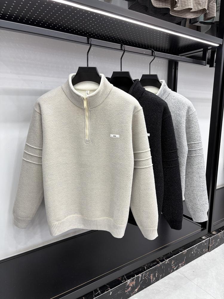 Men's Bestseller Velvet Zipper Sweater - Trendy Stand Collar Knitwear