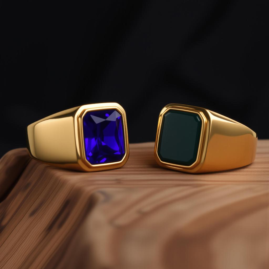 R3381 Men's/Women Trend High Quality 316LStainless Steel Multiple Colors Gemstone Style Onyx Golden Rings Jewelry