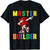 Dabbing Kids Master Builder Rolig Byggkloss Tegel Pojk T-shirt