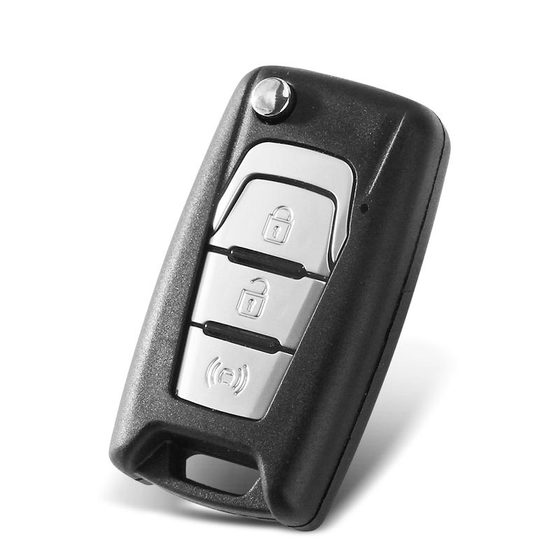 KEYYOU Flip Remote Key Shell Switchblade For Ssangyong Korando New Actyon C200 2016 2017 3 Button Folding Car Key Shell Case