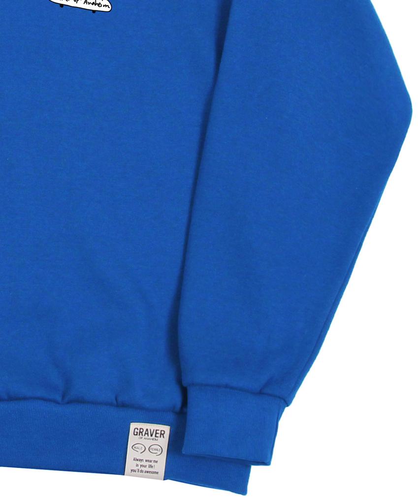 GRAVER [Unisex] Flowerboard Smile Sweatshirt_Cobalt Blue