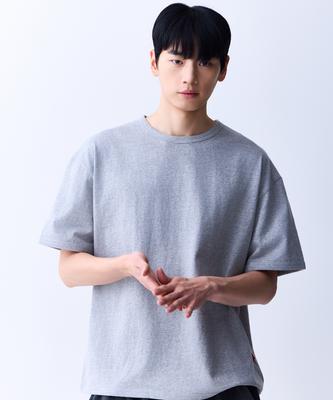 ADERNM Double Stitch Neck Binding Minimalist T-Shirt Gray