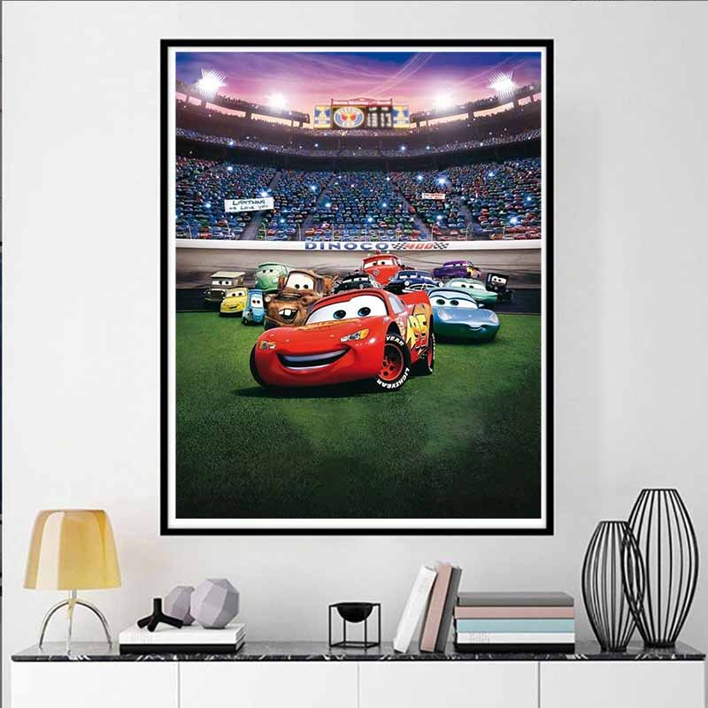 Disney Diamond Painting Cars Group Portrait Illustration Mosaic Embroidery Image Creation Diamond Painting Cross Stitch Home Decoration 5D DIY