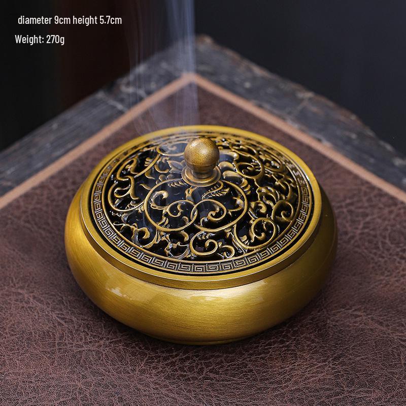 Brass Incense Burner for Sandalwood, Agarwood, and Coils - Perfect for Home, Tea Ceremony, and Indoor Use