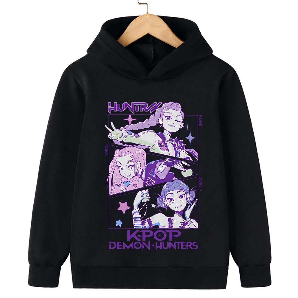 KPop Devil Hunter Korean Wave Girls Clothes Boys Hoodies Warm Kids Trendy Fashionable Casual Autumn Winter