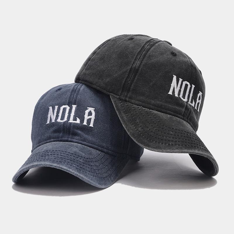 Four Seasons Can Wear Hats NOLA Letter Embroidered Baseball Cap Men's and Women's Casual Versatile Cap Sun Hat Tide