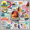 50 Singapore Outdoor Sticker Decorations for Cups, Notebooks, and Stationery