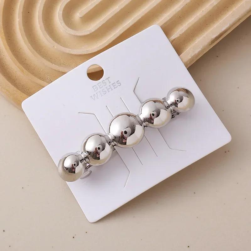 Metal Curved Spring Hairpin Gold Silver Color Metal Ponytail Buckle Hair Clips for Women Girl Back Head Hair Claws Accessories