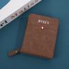 Men's Short Wallet Card Holder Zipper 3 Fold Purse Leather Money Clip Retro Casual Buckle Square Bag