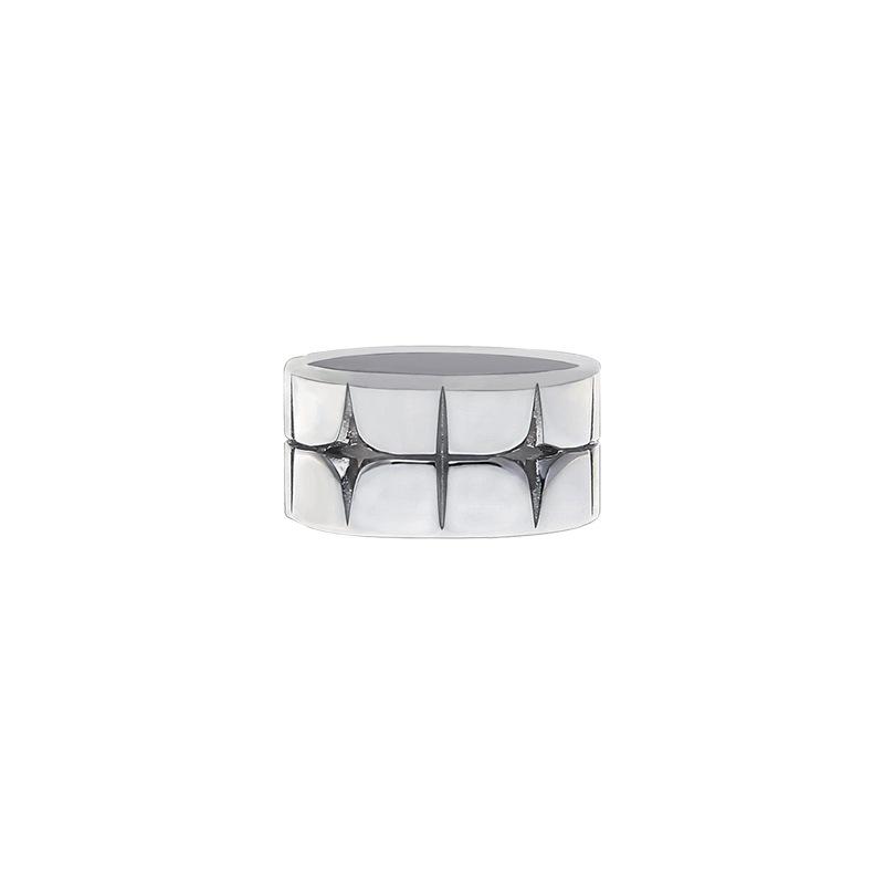 Shining Starlight New High-End Cool Style Couple Ring Titanium Steel Silver Wide Stacking Ring No. 6