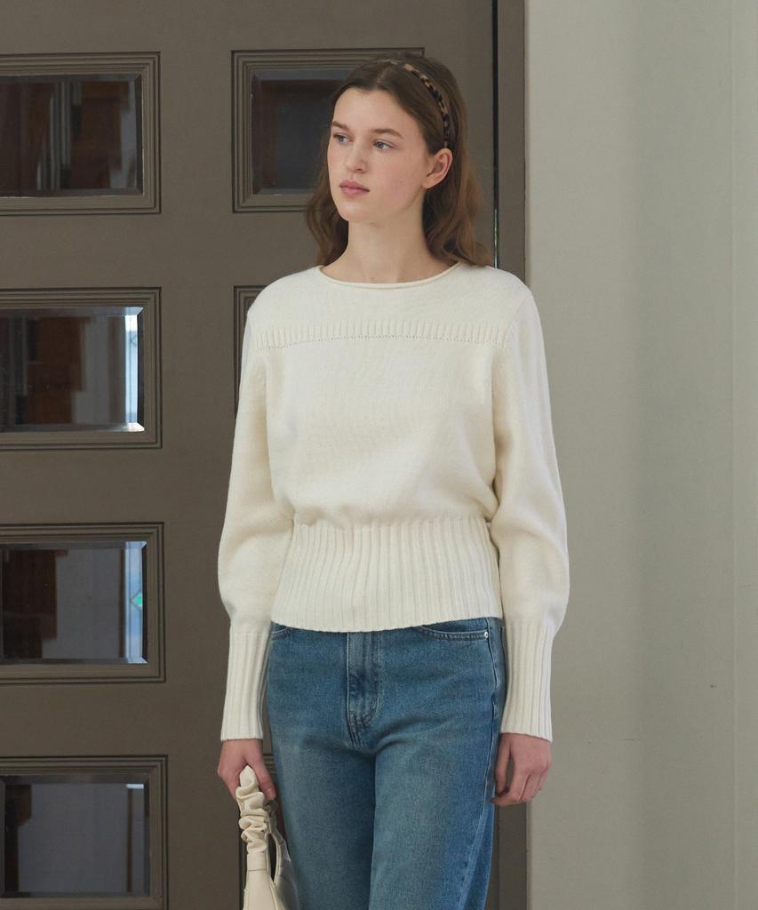 Deuloupisumeon Code Boat Neck Wool Knit [Mint]