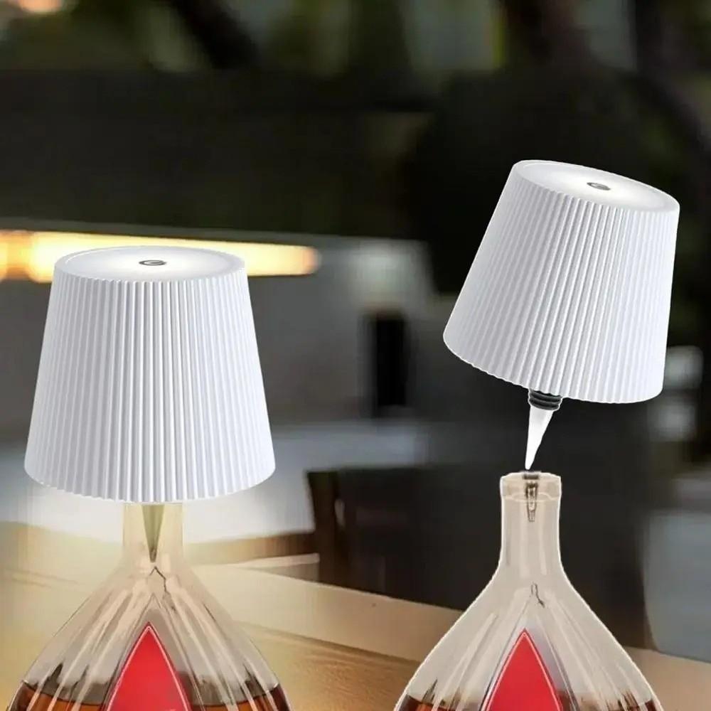 Wireless Pleated Bottle Lamp Touch LED Cordless Table Lamp Wine Bottle Lamp  Home Decoration