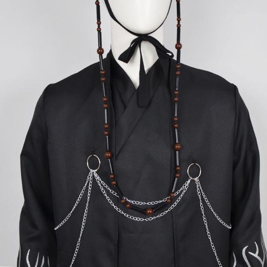 Korean Anime Cosplay Costume Black Flame Robe Shirt Pant Hat Set Villain Role-playing Outfit for Kids Halloween Carnival Performance