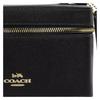 COACH Case 20 Metal Logo Zipper Closure Cross-grain Leather Cosmetic Bag Small Women's Black black