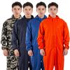 Work Jumpsuit Waterproof Breathable Sweat-absorbing Elastic Cuff Multiple-Pockets Anti-static Polyester Solid Long Sleeve Men Coveralls Work Uniform
