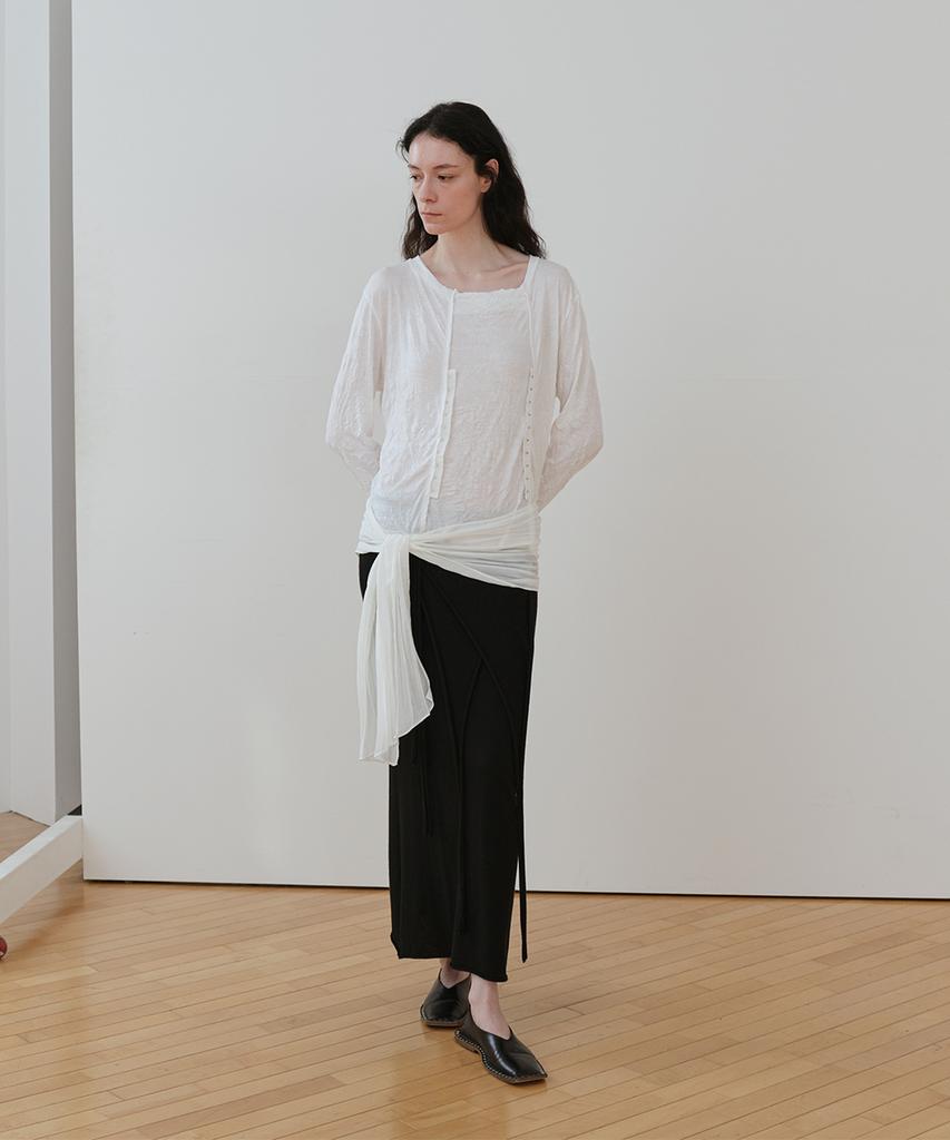 Loutaideu Crease Snap Top [White]