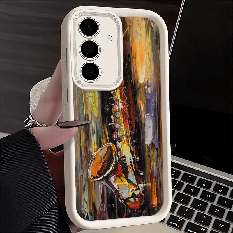Phone Case for Samsung Galaxy A17 A16 A15 A14 A13 Saxophone Instrument Music A56 A36 A26 A55 A35 A25 A54 A34 A24 A53 A33 A23 A07