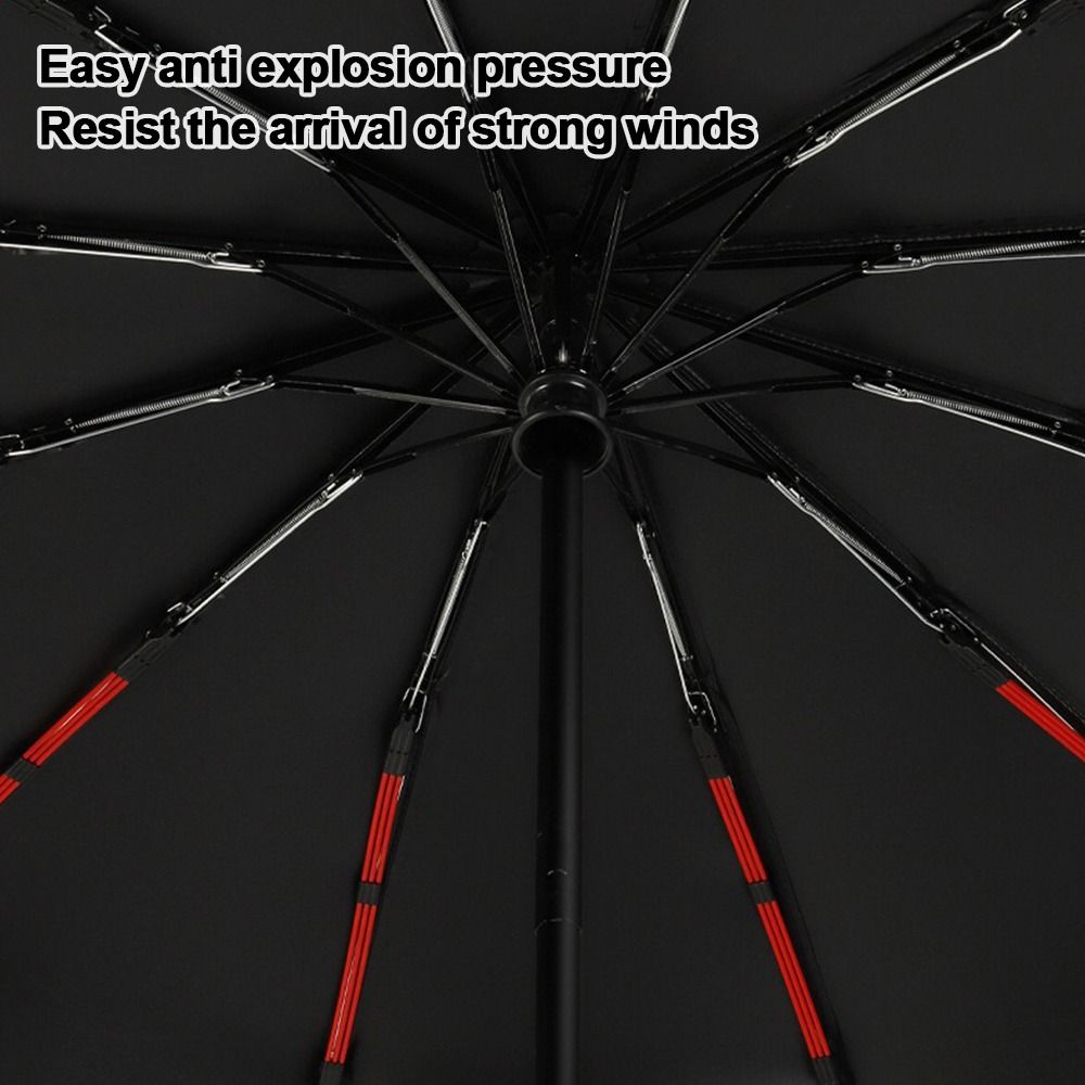 Wood Handle Folding Sun Umbrella 108 Bones Business Umbrella Automatic Umbrella  Rain and Sunshine