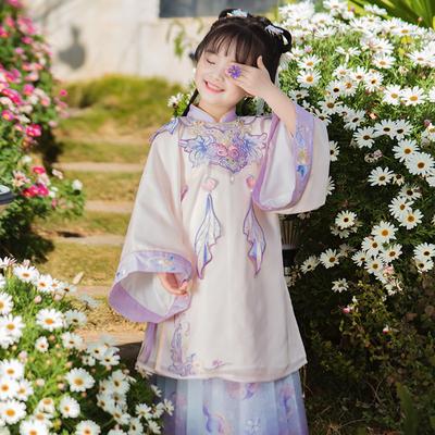 Hanfu fetiță rochie de vară din stofă în stil chinezesc Costum Tang antic rochie costum super-zână fetiță sirenă fustă prințesă lenjerie de corp