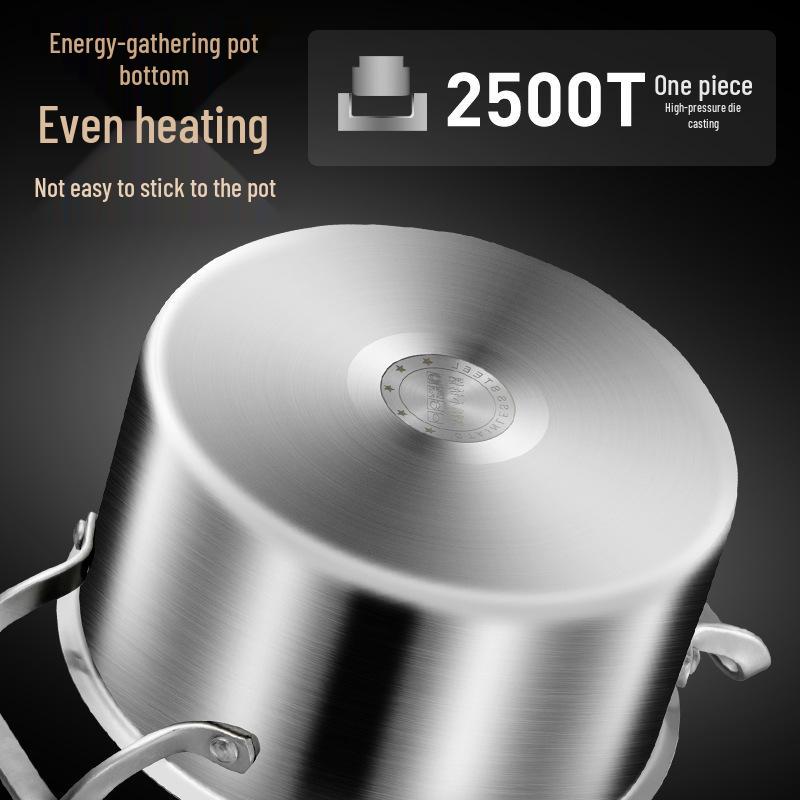 316L Stainless Steel Soup Pot with Handles - Non-Stick for Steaming, Cooking, and Stewing On Induction Cookers