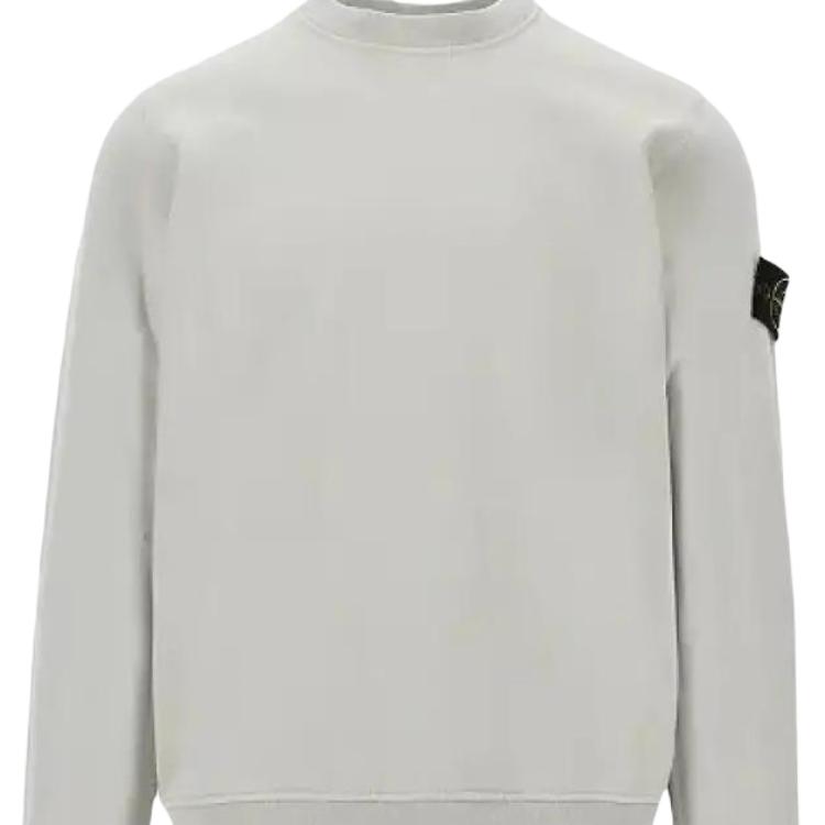 STONE ISLAND Logo Ribbed Crew Neck Pullover Sweatshirt Men Sweatshirts L1S156100060S0051-V0061