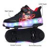 Nezha Spring and summer children's walking shoes Girls retractile walking roller shoes Student girls flash shoes burst shoes
