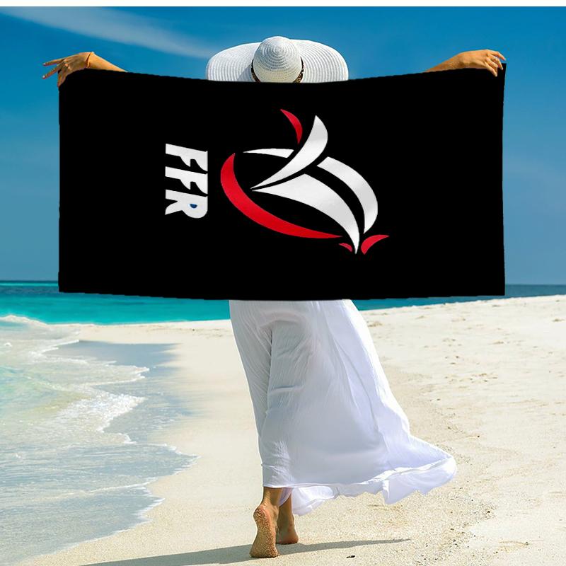 Ultra-Soft Beach Towel with France Rugby Theme,Ideal for Pool - Camping, Diving - Perfect Travel Essential, Vibrant Beach Towel.