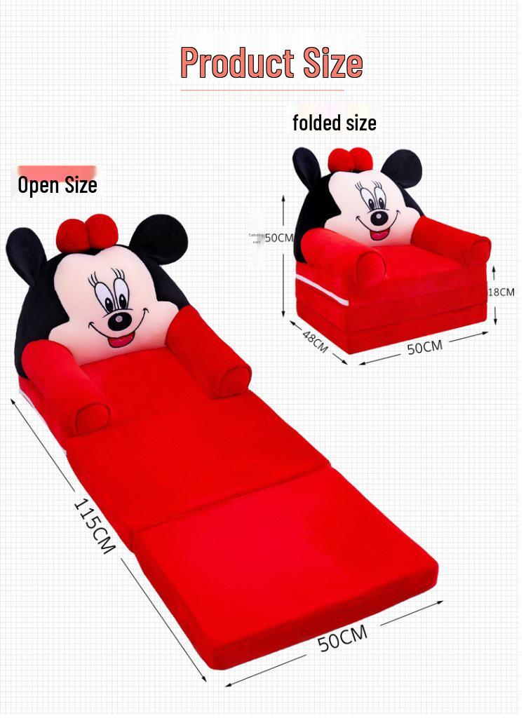 Foldable Cartoon Animal Plush Sofa Chair for Kids